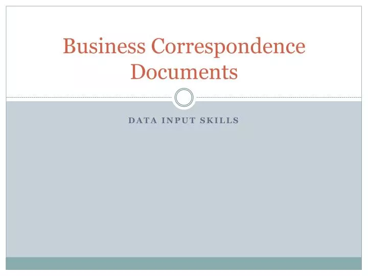 business correspondence documents