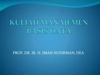 kuliah manajemen basis data