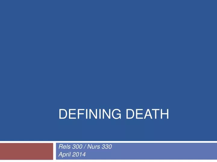 defining death