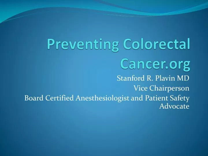 preventing colorectal cancer org