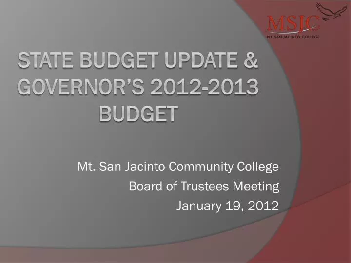 mt san jacinto community college board of trustees meeting january 19 2012