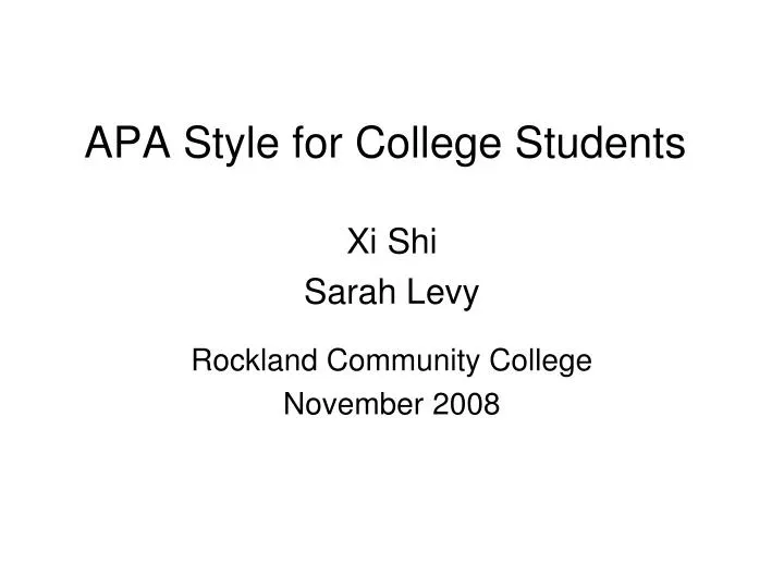 apa style for college students