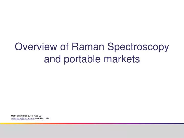 overview of raman spectroscopy and portable markets