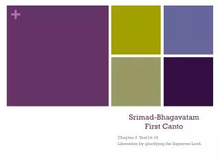 Srimad-Bhagavatam First Canto