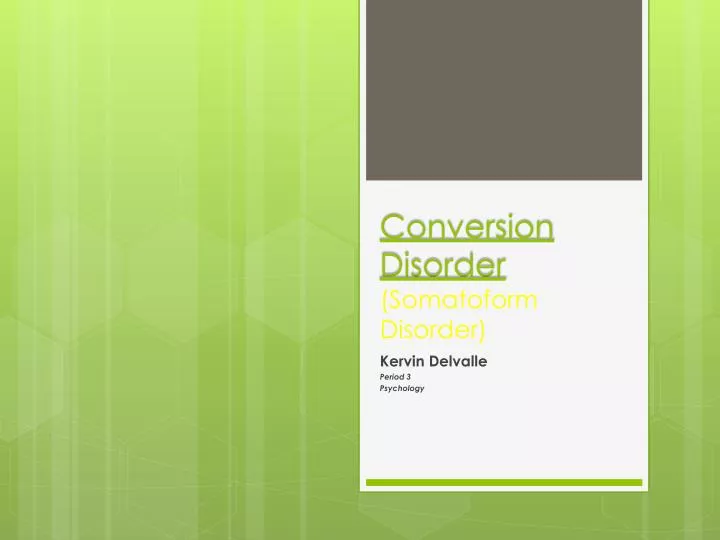 conversion disorder somatoform disorder