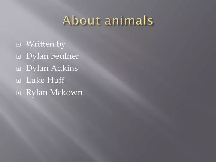 about animals