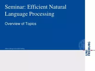 Seminar: Efficient Natural Language Processing