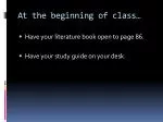 At the beginning of class… - slide 1