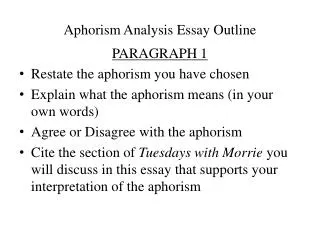 Aphorism Analysis Essay Outline