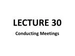Conducting Meetings