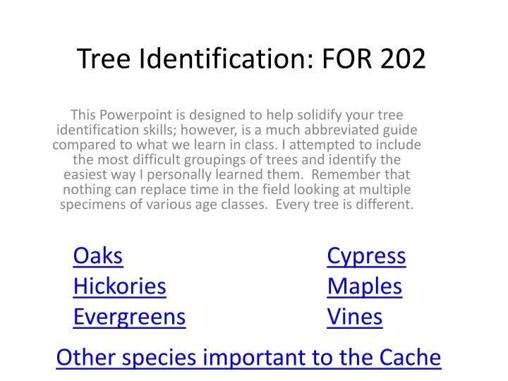 tree identification for 202