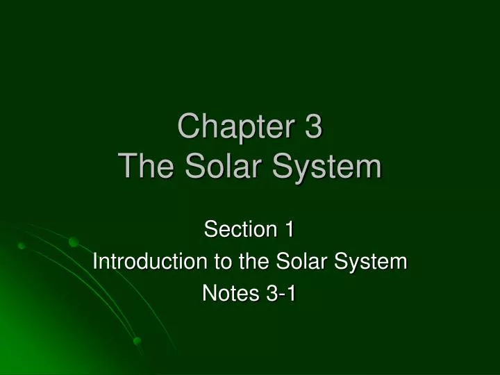 chapter 3 the solar system