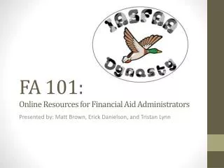 FA 101: Online Resources for Financial Aid Administrators