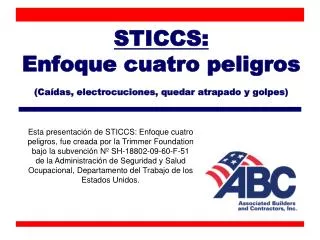 sticcs enfoque cuatro peligros ca das electrocuciones quedar atrapado y golpes