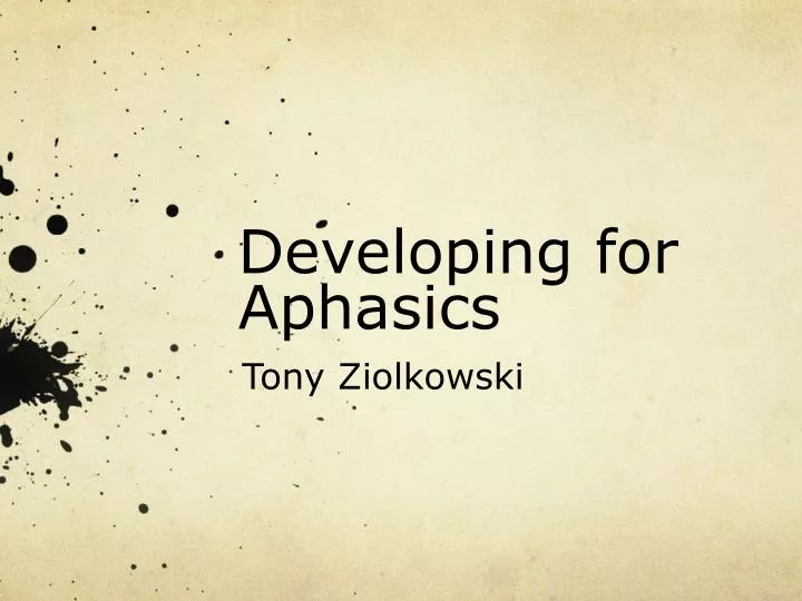 developing for aphasics