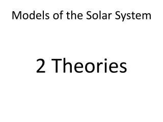 models of the solar system