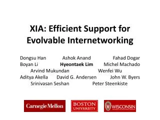 XIA: Efficient Support for Evolvable Internetworking