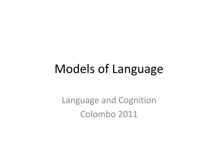 models of language