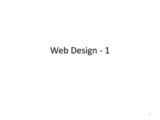 Web Design - 1