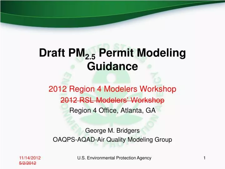 draft pm 2 5 permit modeling guidance