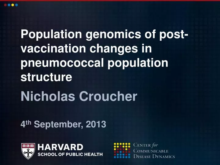population genomics of post vaccination changes in pneumococcal population structure