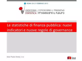 le statistiche di finanza pubblica nuovi indicatori e nuove regole di governance