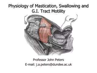 Physiology of Mastication, Swallowing and G.I. Tract Motility