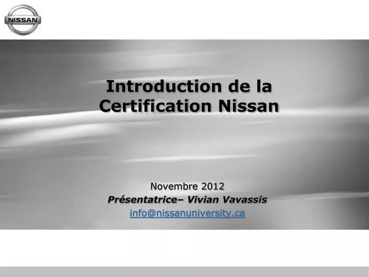 introduction de la certification nissan