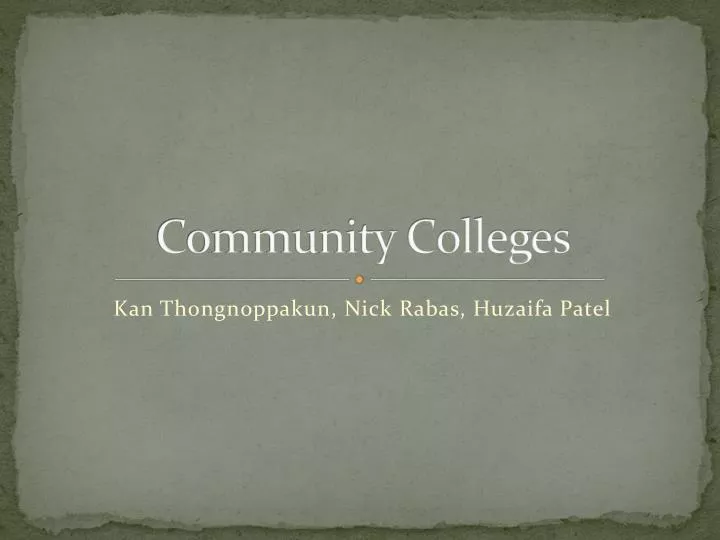 community colleges