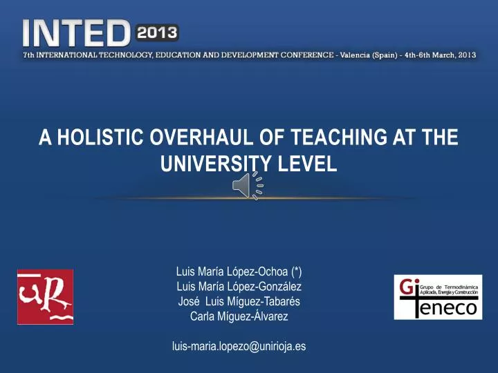 a holistic overhaul of teaching at the university level