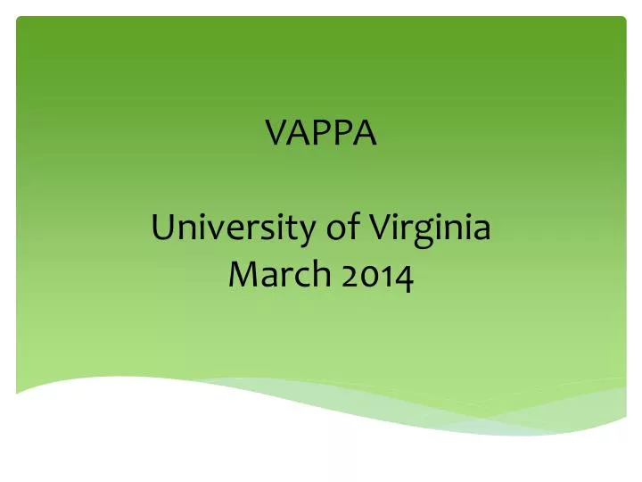 vappa university of virginia march 2014