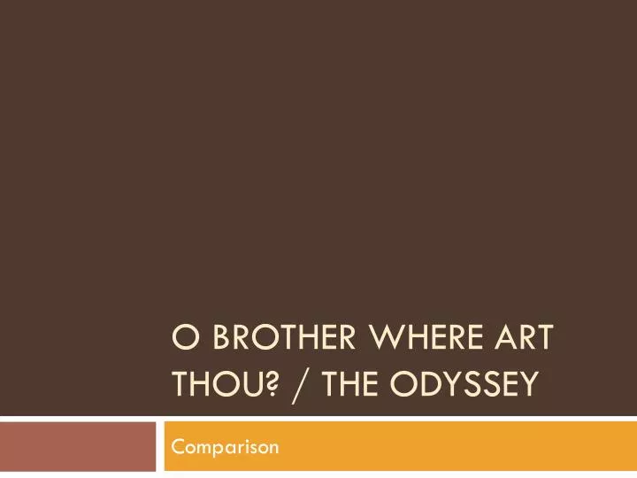 o brother where art thou the odyssey