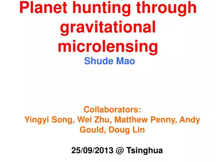 planet hunting through gravitational m icrolensing