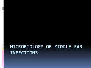 Microbiology of Middle Ear Infections