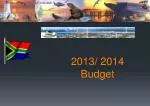 2013/ 2014 Budget - slide 1