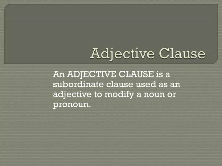 adjective clause