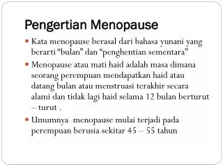 pengertian menopause