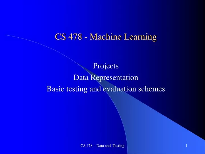 cs 478 machine learning