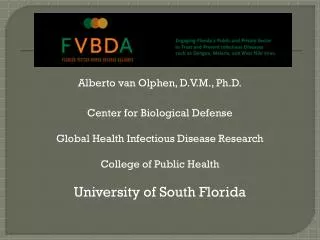 Alberto van Olphen, D.V.M., Ph.D. Center for Biological Defense