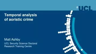 Temporal analysis of aoristic crime