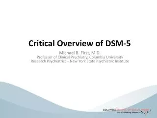 Critical Overview of DSM-5