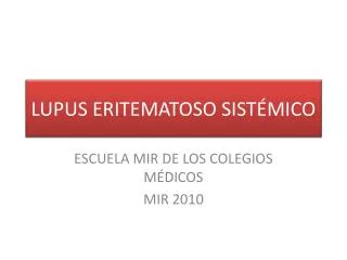 lupus eritematoso sist mico