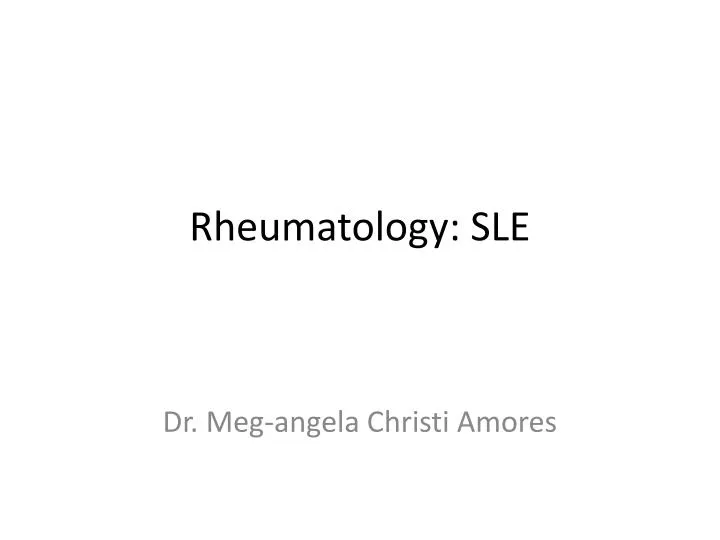 rheumatology sle