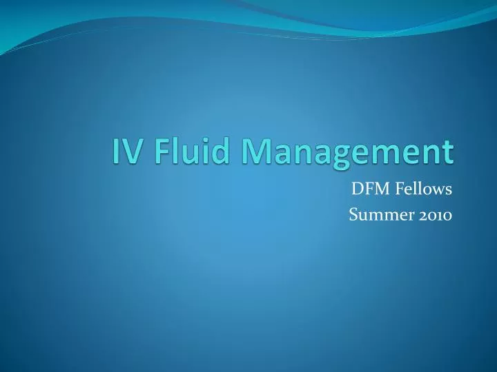 iv fluid management