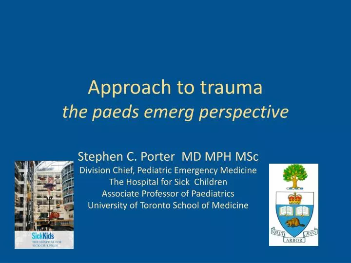 approach to trauma the paeds emerg perspective