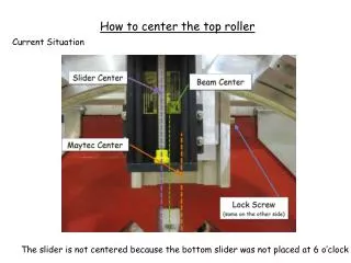 How to center the top roller