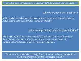 SEA of Water Management Plans and the Role of the Public
