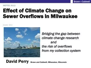 Effect of Climate Change on Sewer Overflows in Milwaukee