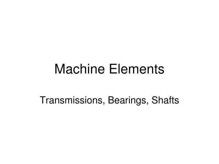 machine elements