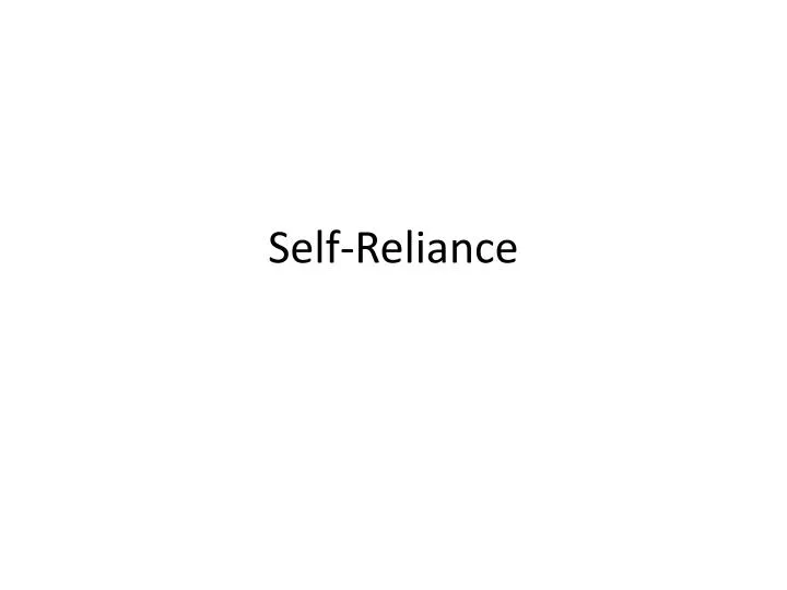 self reliance
